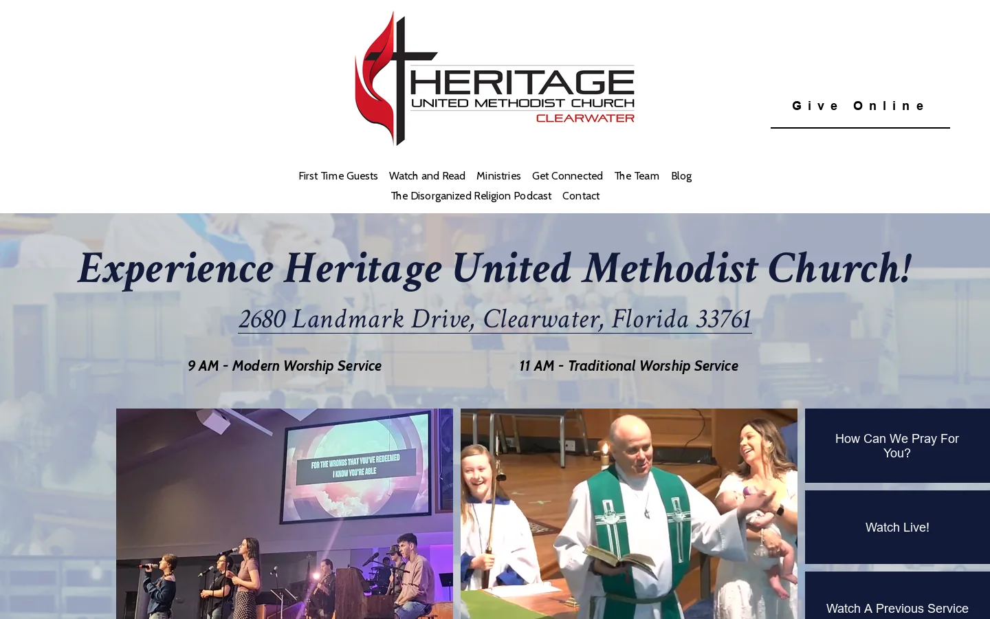 Heritage United Methodist Church | Clearwater Methodist Church Homepage screenshot