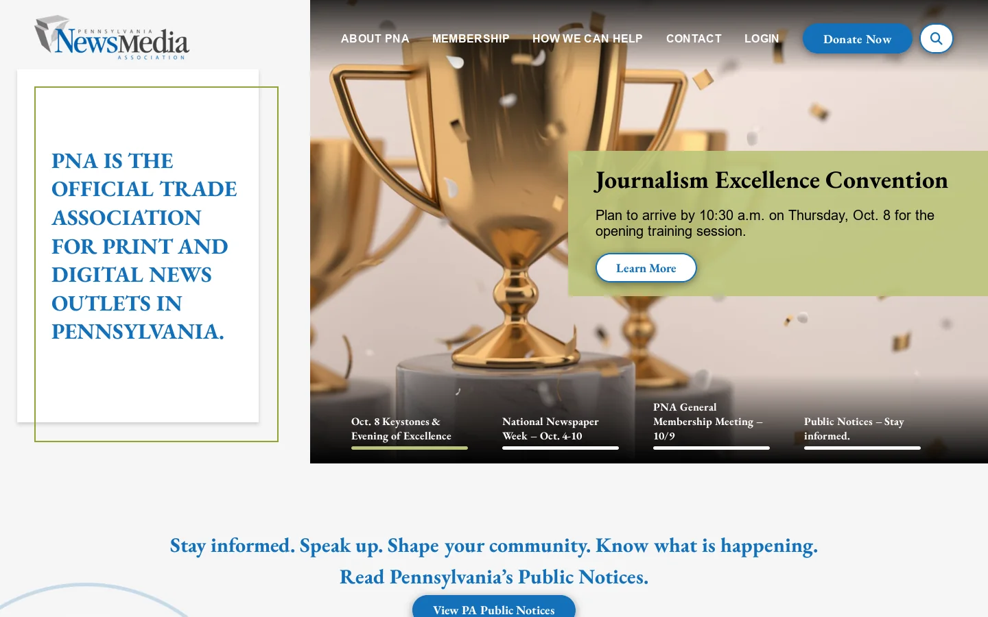 Home - Pennsylvania NewsMedia Association Homepage screenshot