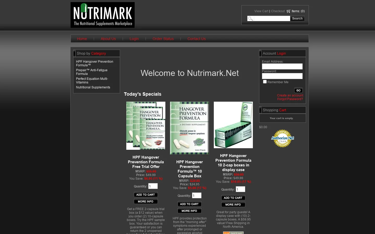 Nutrimark.Net Homepage screenshot