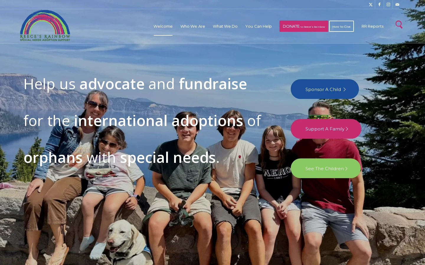 Reece's Rainbow Homepage screenshot