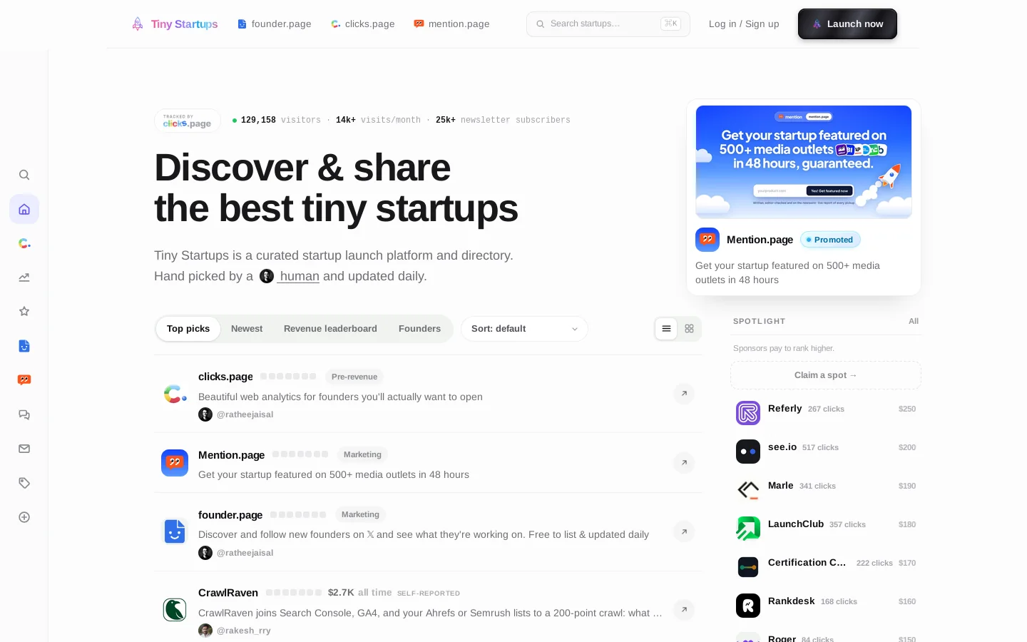 The #1 Startup Launch Platform & Product Hunt Alternative Homepage screenshot