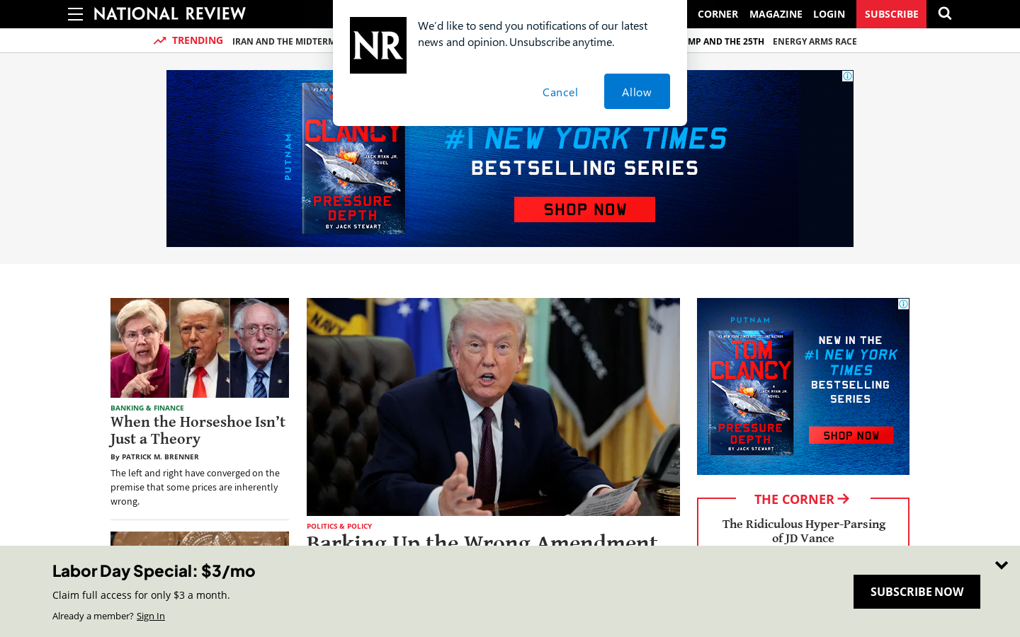National Review Homepage screenshot