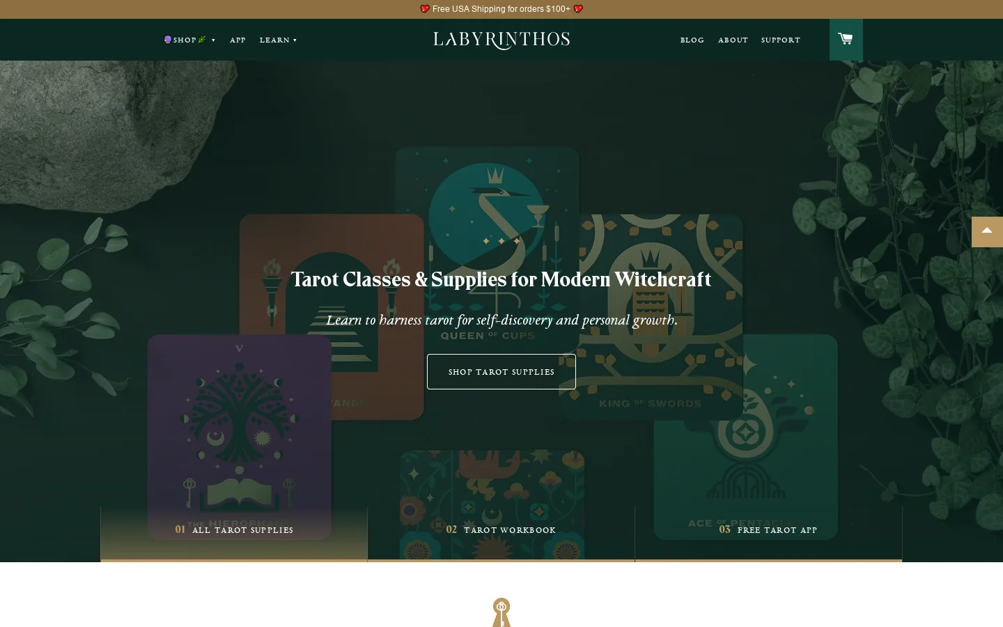 Labyrinthos Academy Homepage screenshot