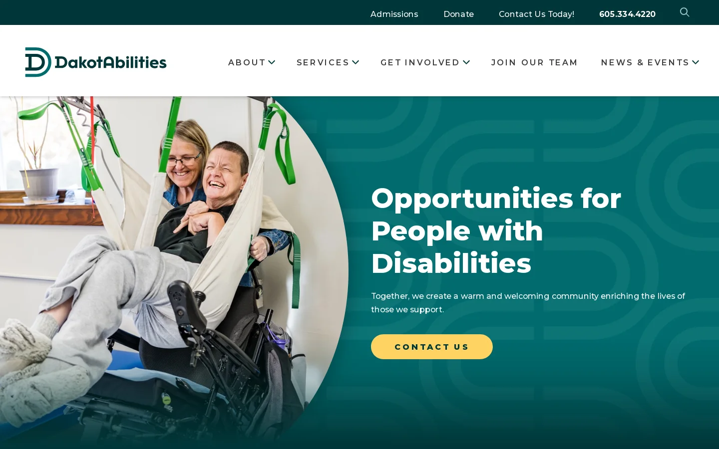 DakotAbilities Homepage screenshot