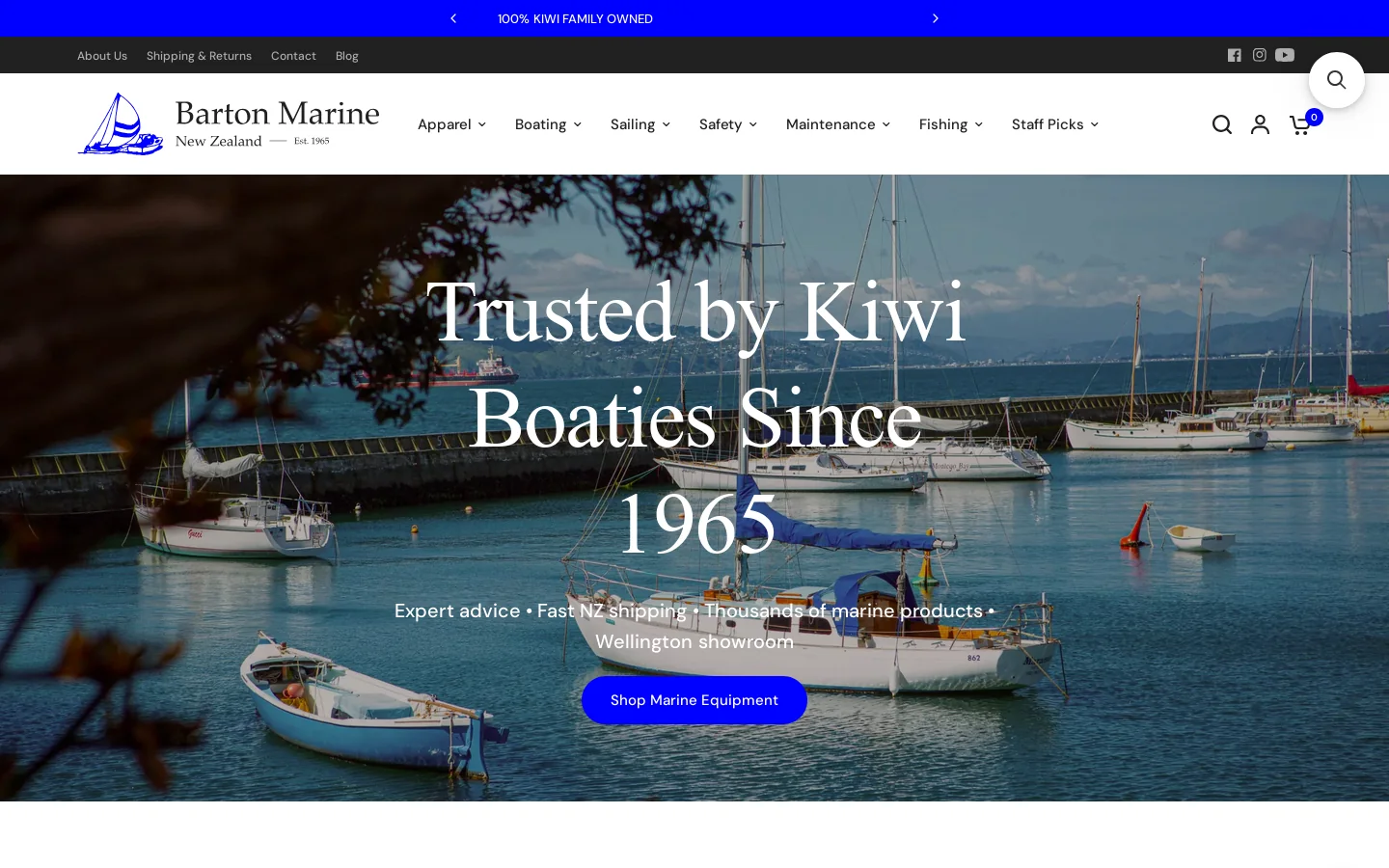 Barton Marine NZ Homepage screenshot