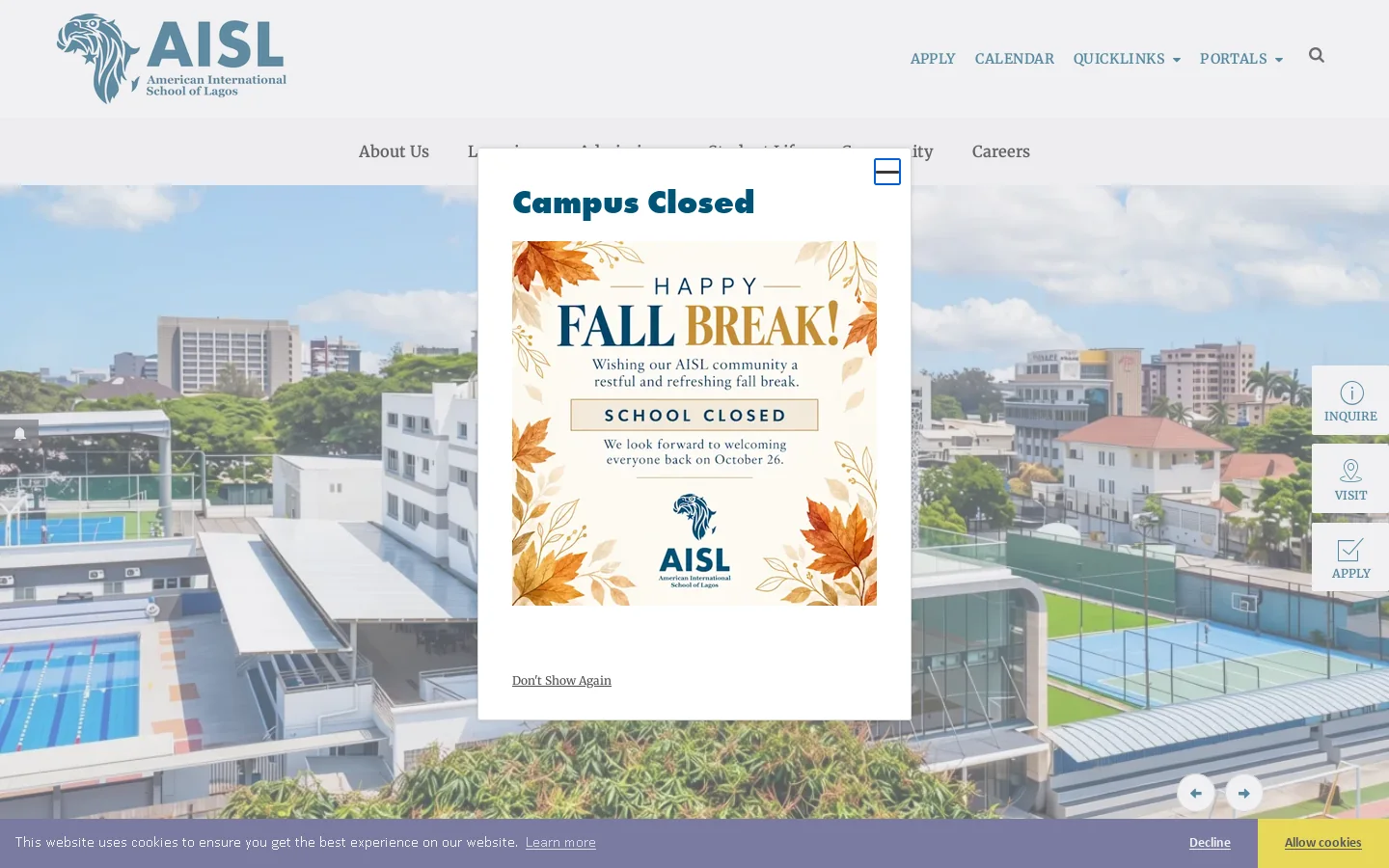 Home - American International School of Lagos Homepage screenshot