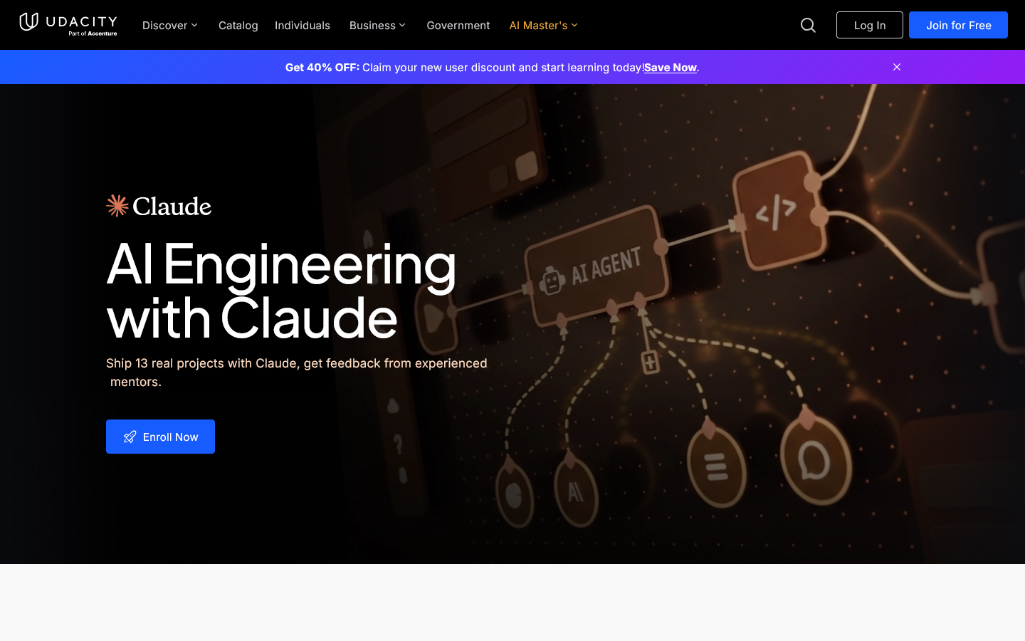 Udacity Homepage screenshot