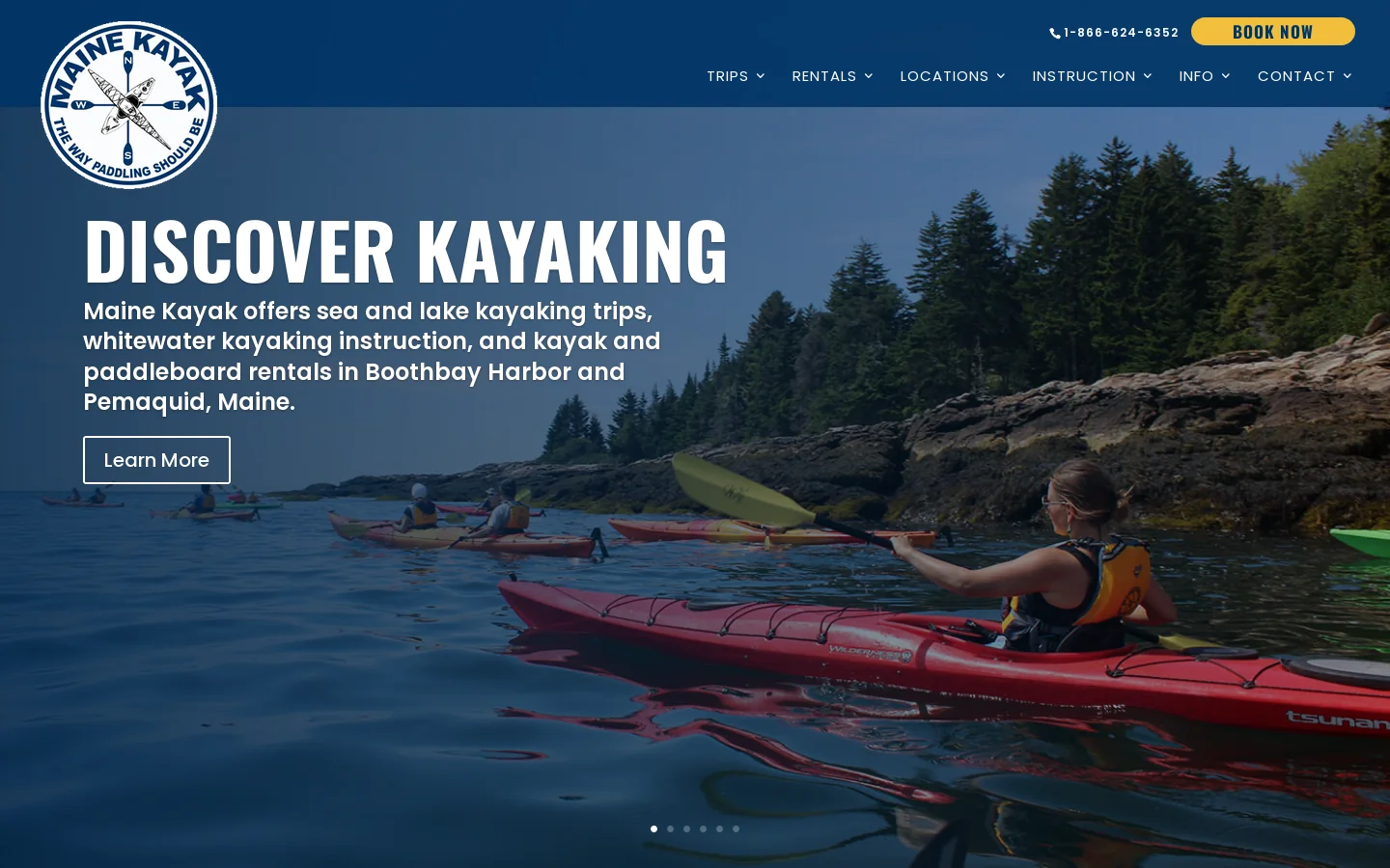 Maine Kayak Homepage screenshot