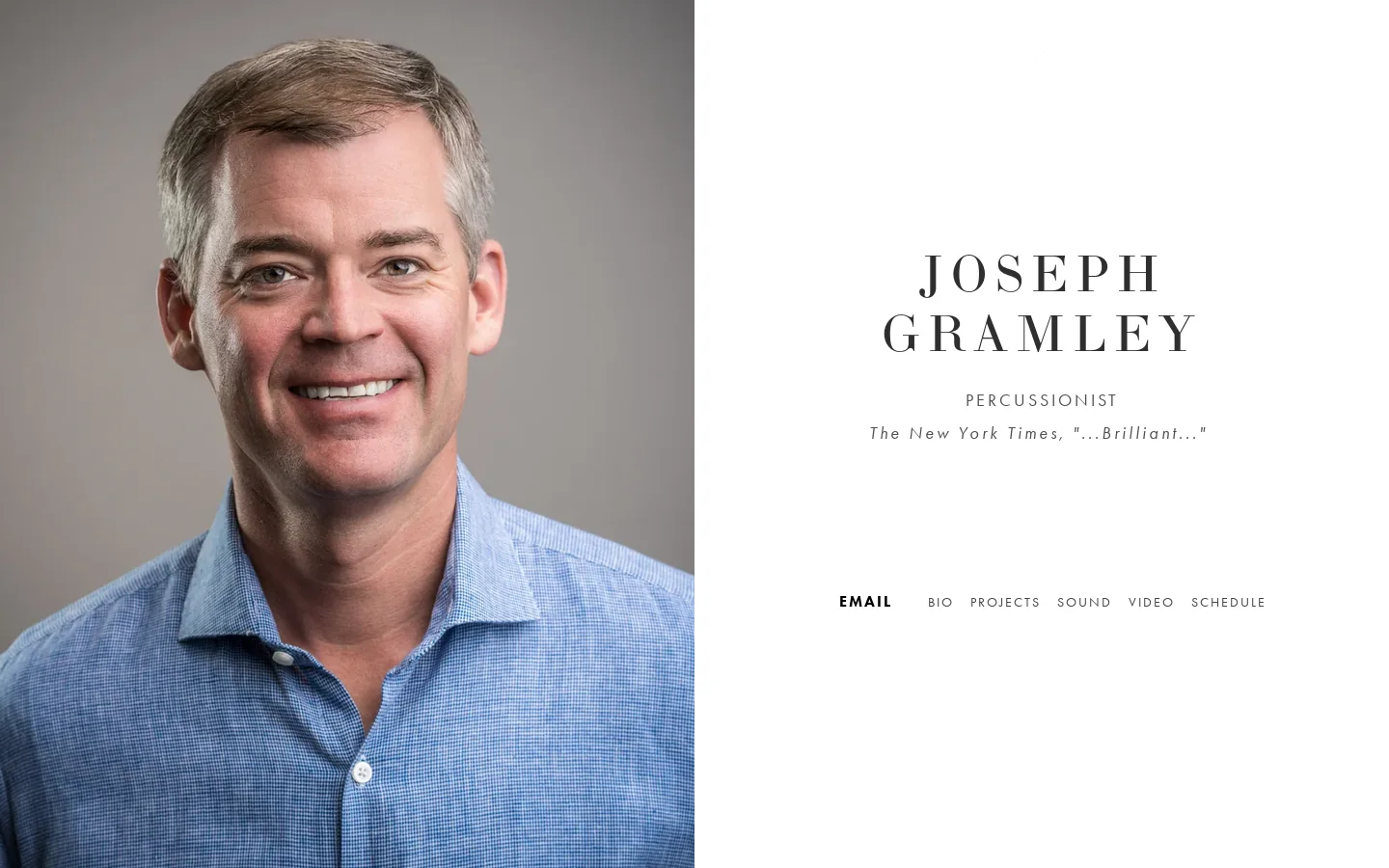 Joseph Gramley Homepage screenshot