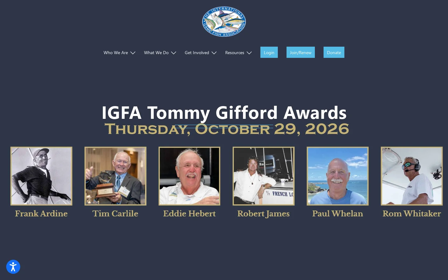 International Game Fish Association Homepage screenshot