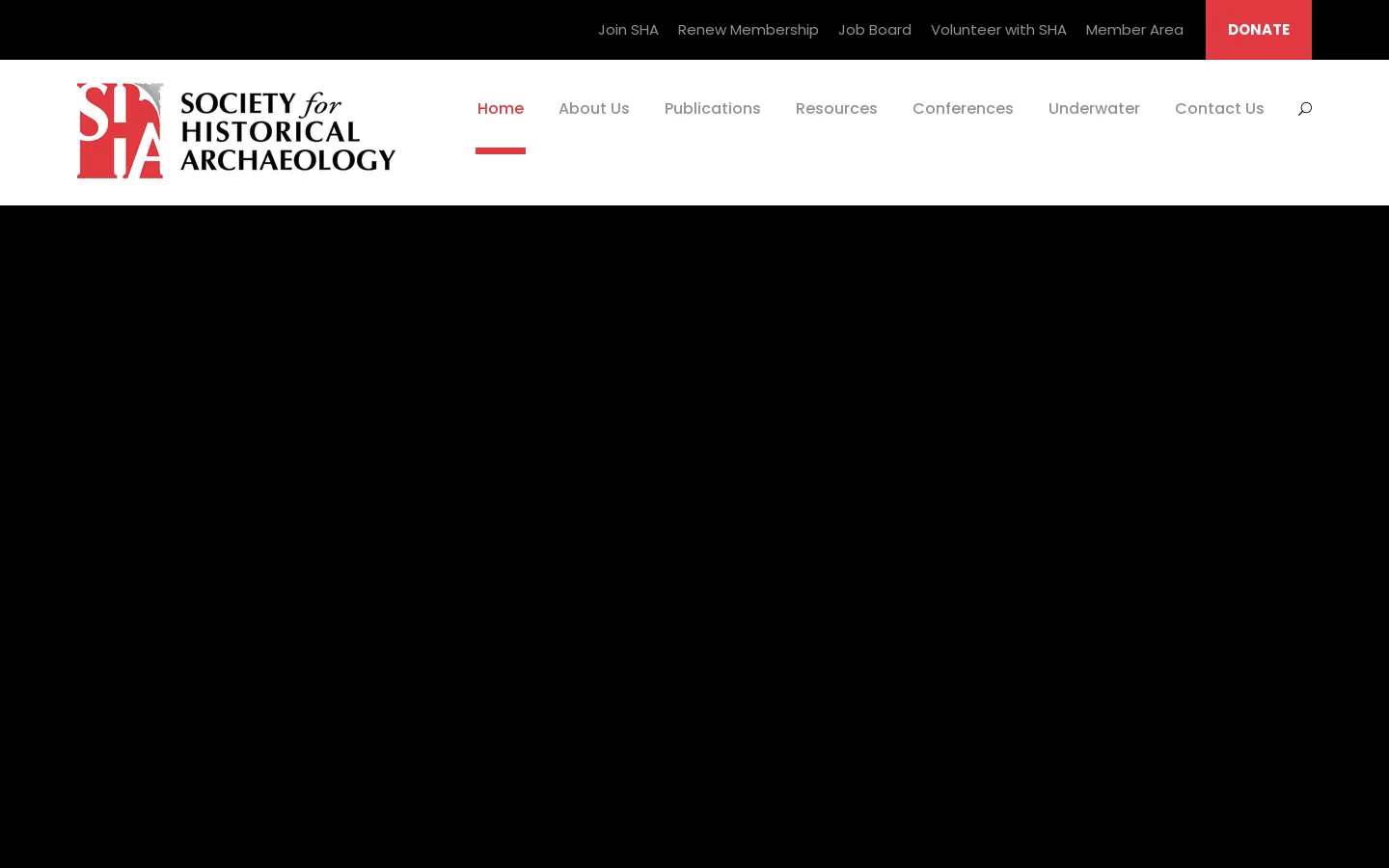 Welcome to the Society for Historical Archaeology – Historical Archaeology Homepage screenshot