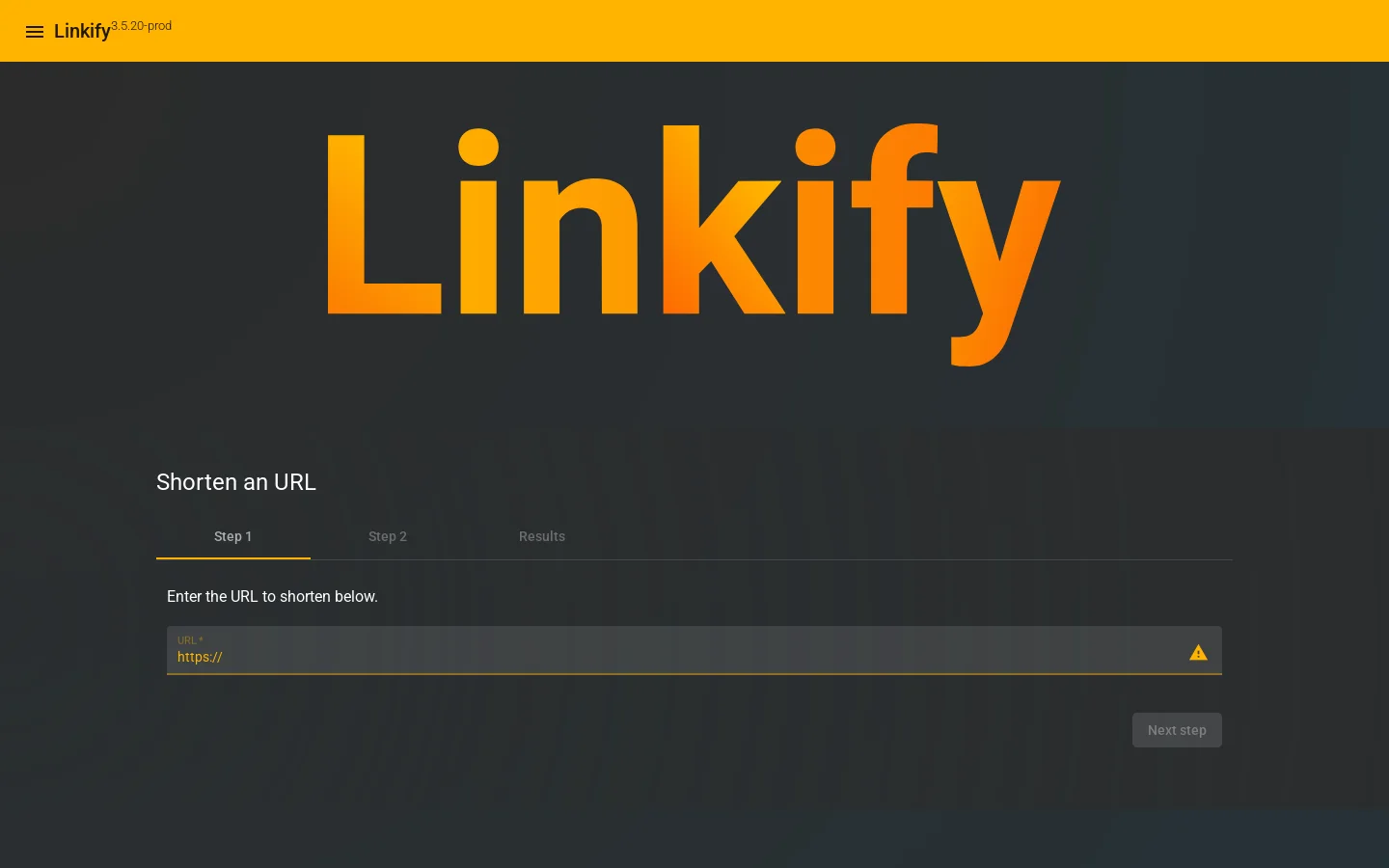 Linkify Homepage screenshot