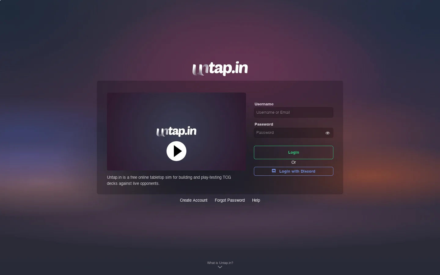 Untap.in Homepage screenshot