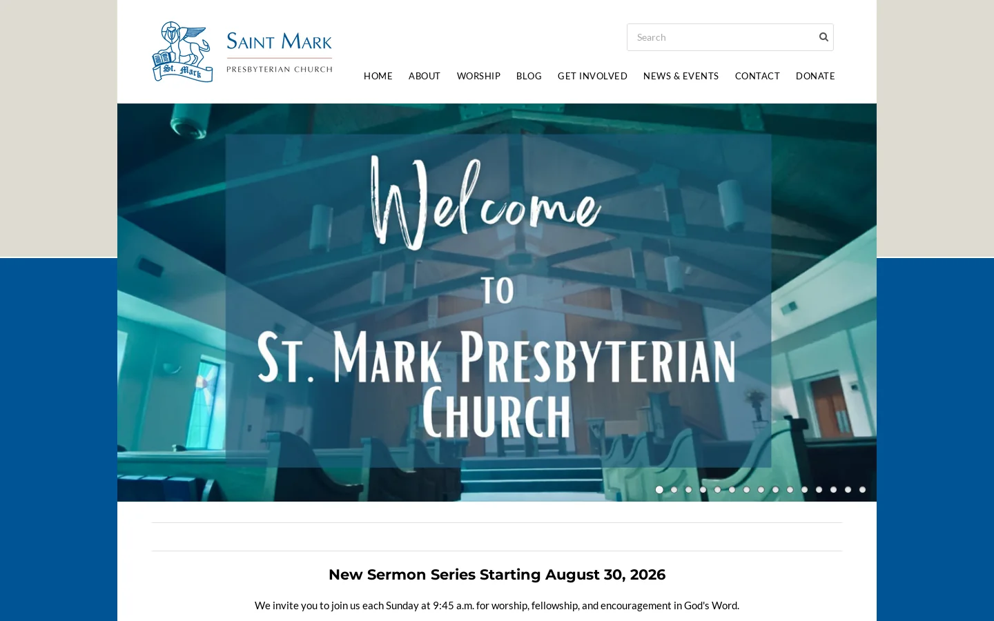 St. Mark Presbyterian Church - Dallas, TX - Home Homepage screenshot