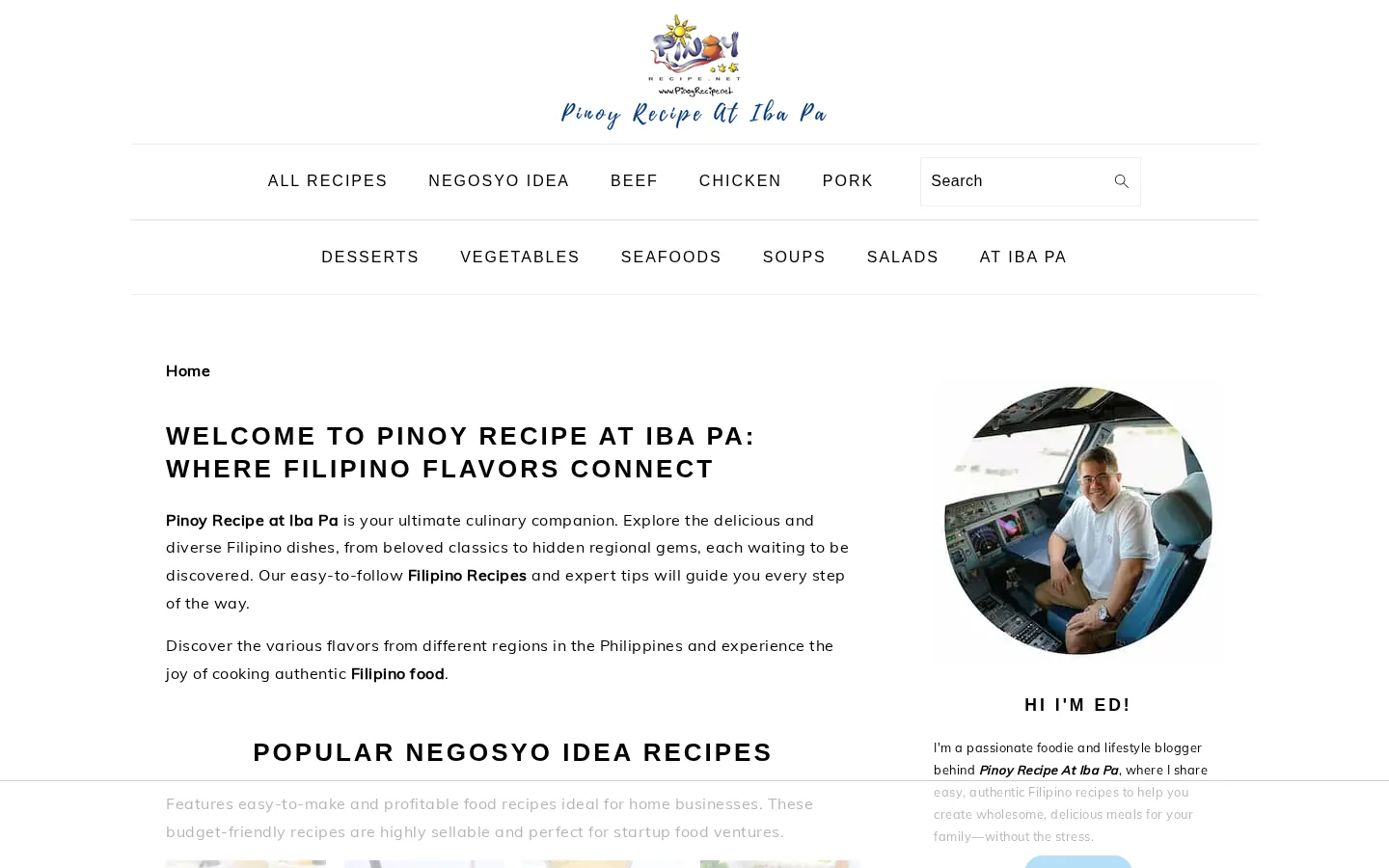 Pinoy Recipe at iba pa Homepage screenshot