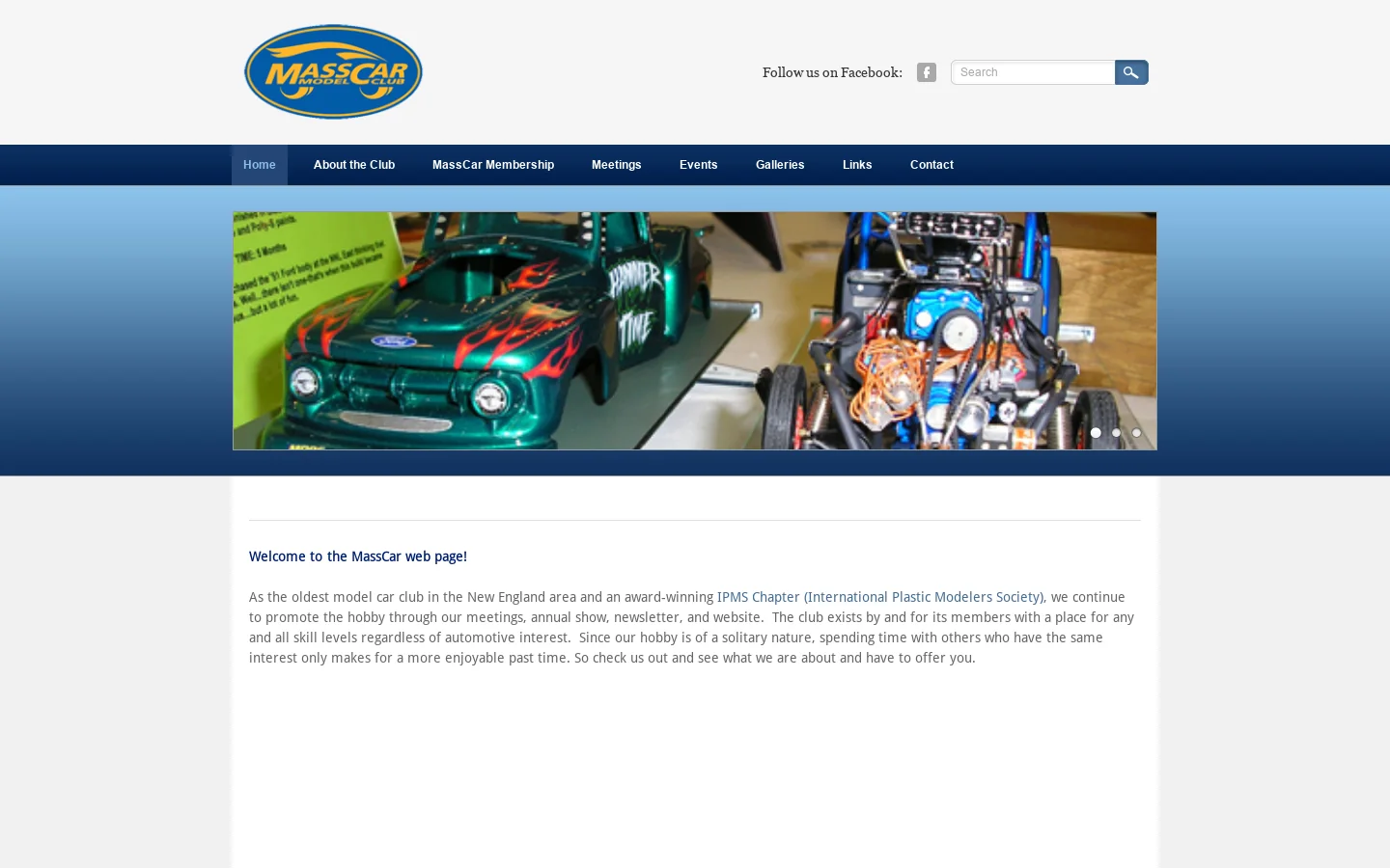 MassCar Model Club Homepage screenshot