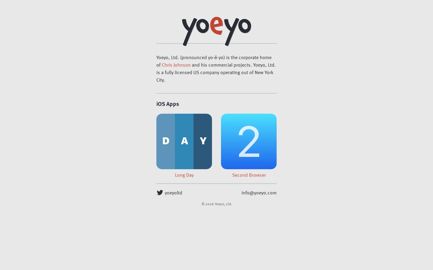 Yoeyo, Ltd Homepage screenshot