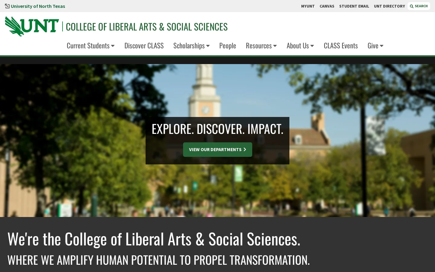 Study History at UNT | University of North Texas Homepage screenshot