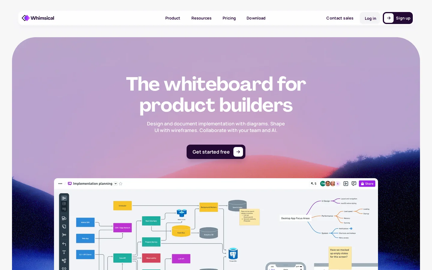 Whimsical Homepage screenshot