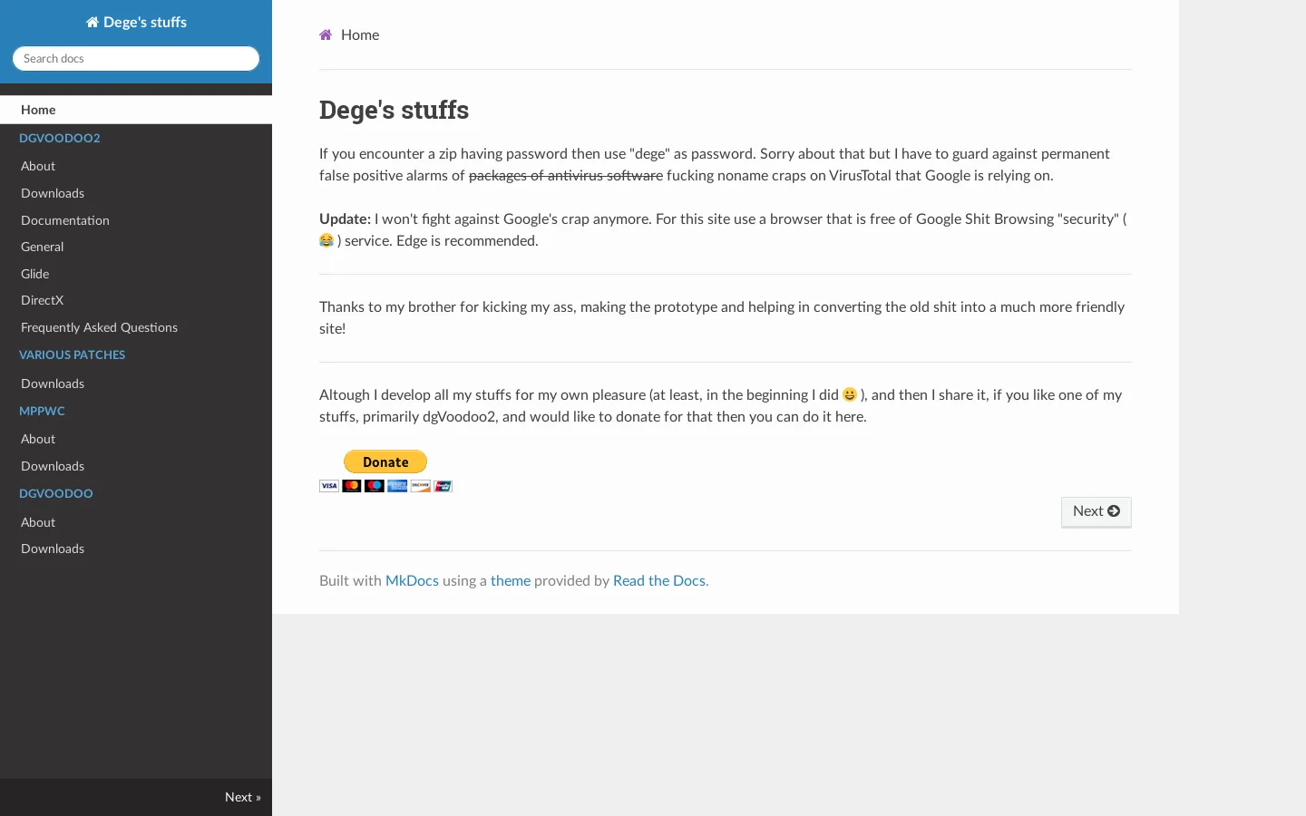 Dege's stuffs Homepage screenshot