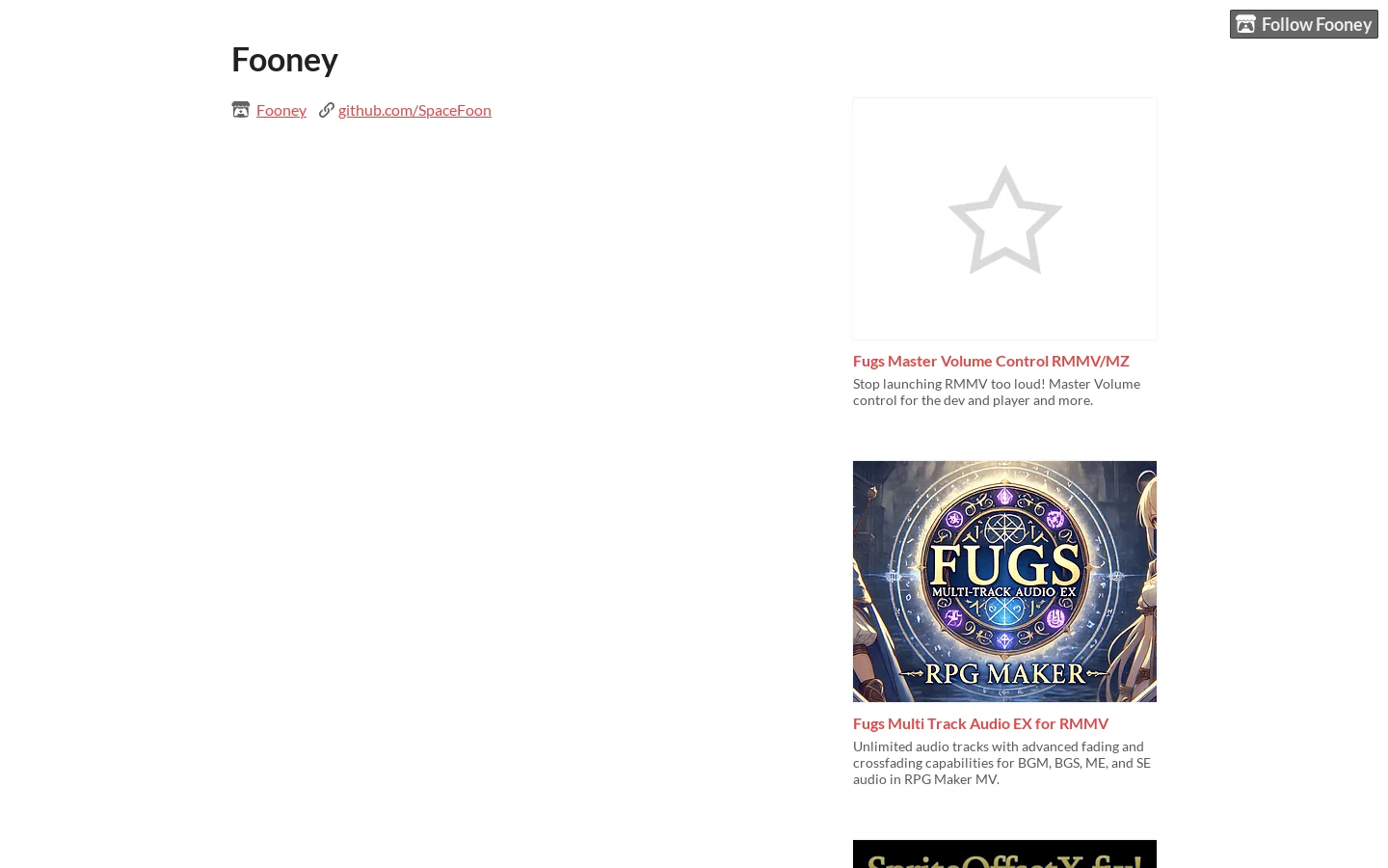 Fooney - itch.io Homepage screenshot