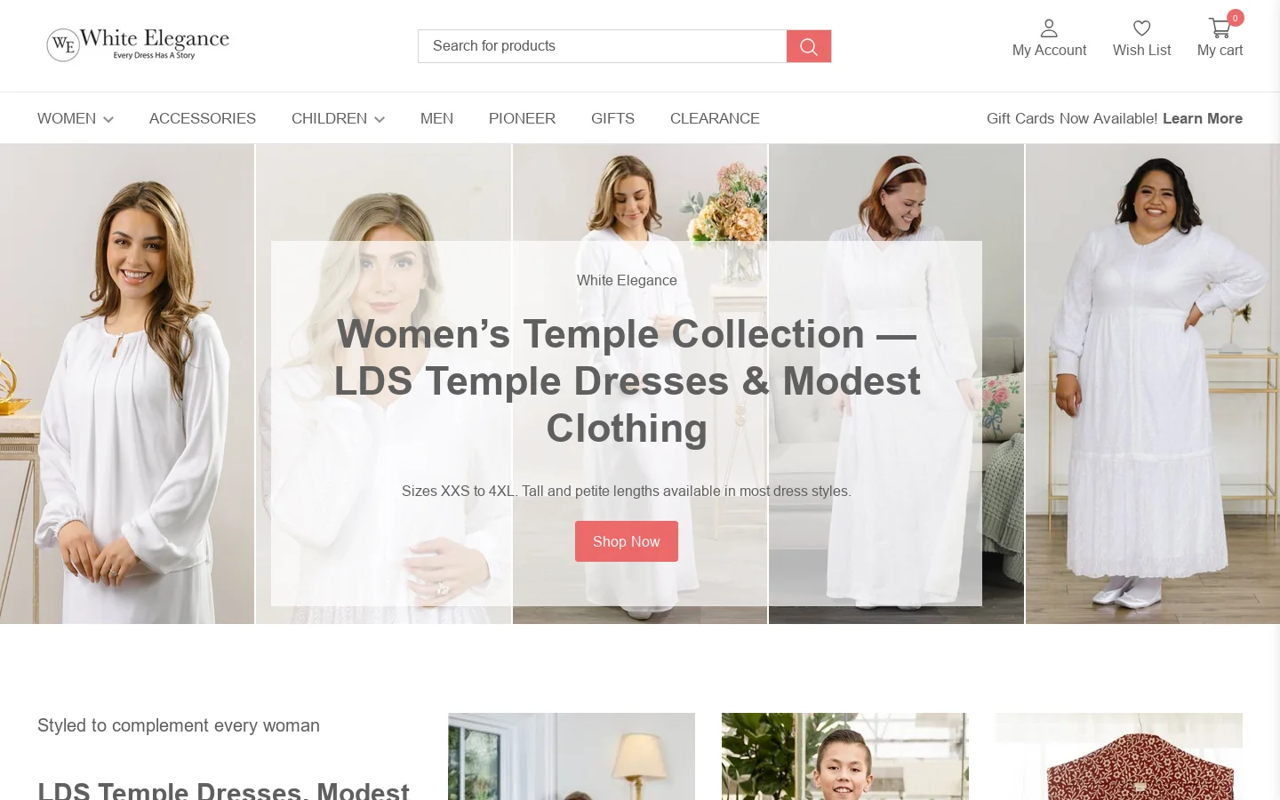 White Elegance Homepage screenshot