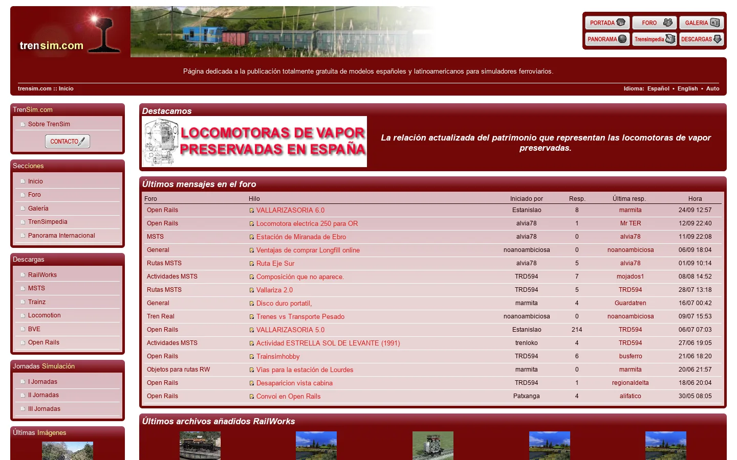 trensim.com : Homepage screenshot