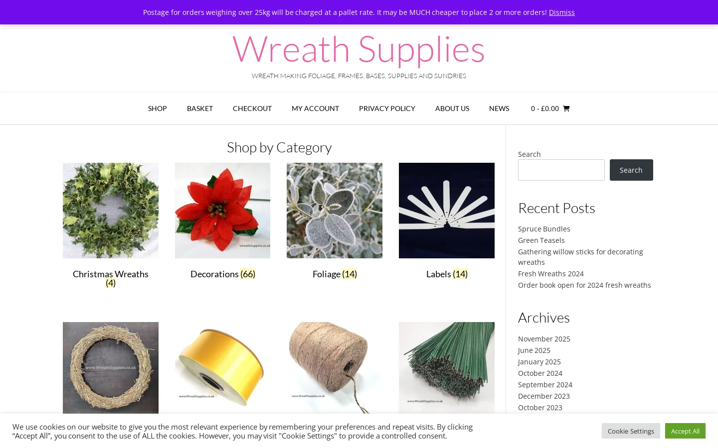 Wreath Supplies Homepage screenshot