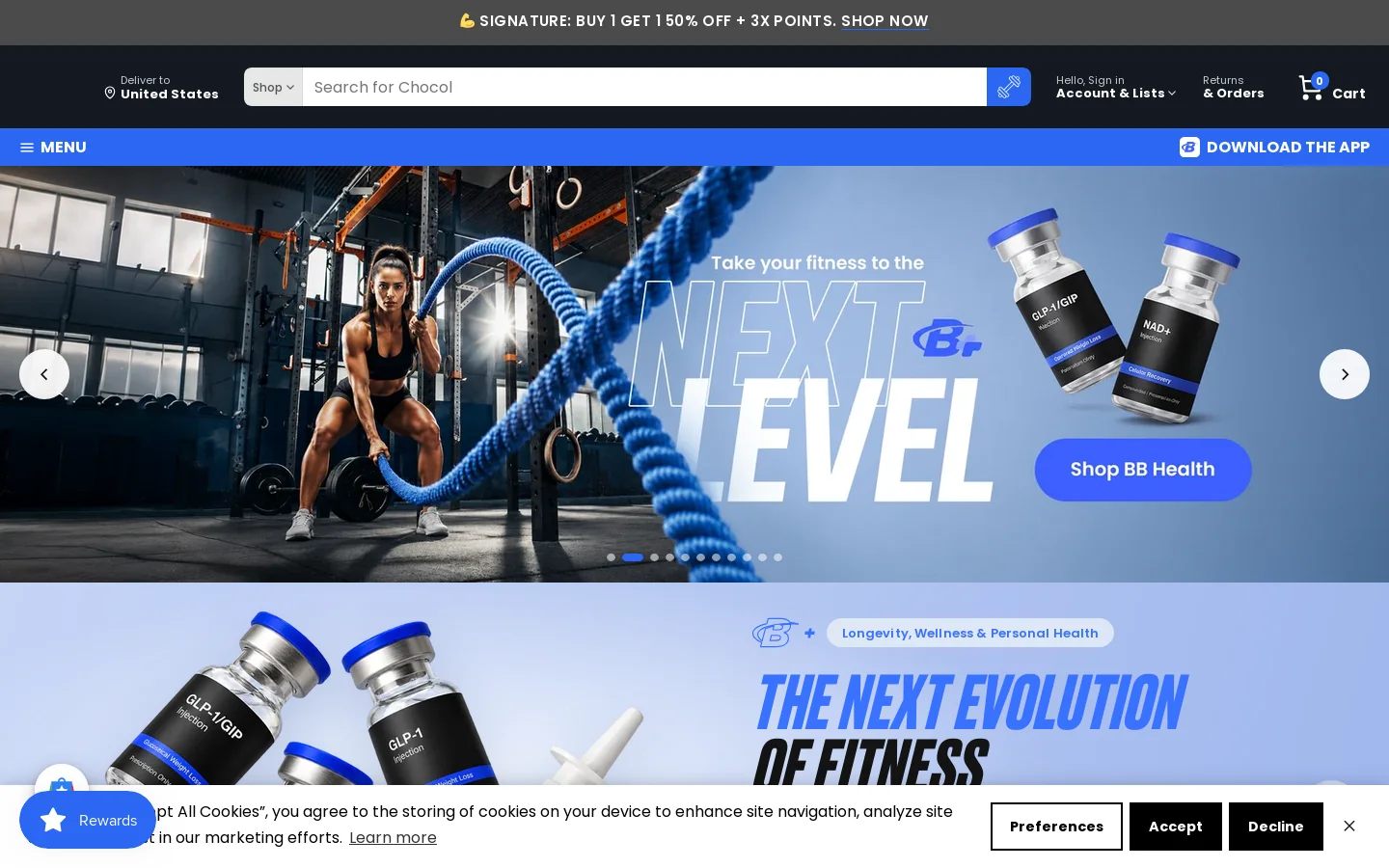 Shop Supplements, Vitamins, Workout Accessories and More! Homepage screenshot