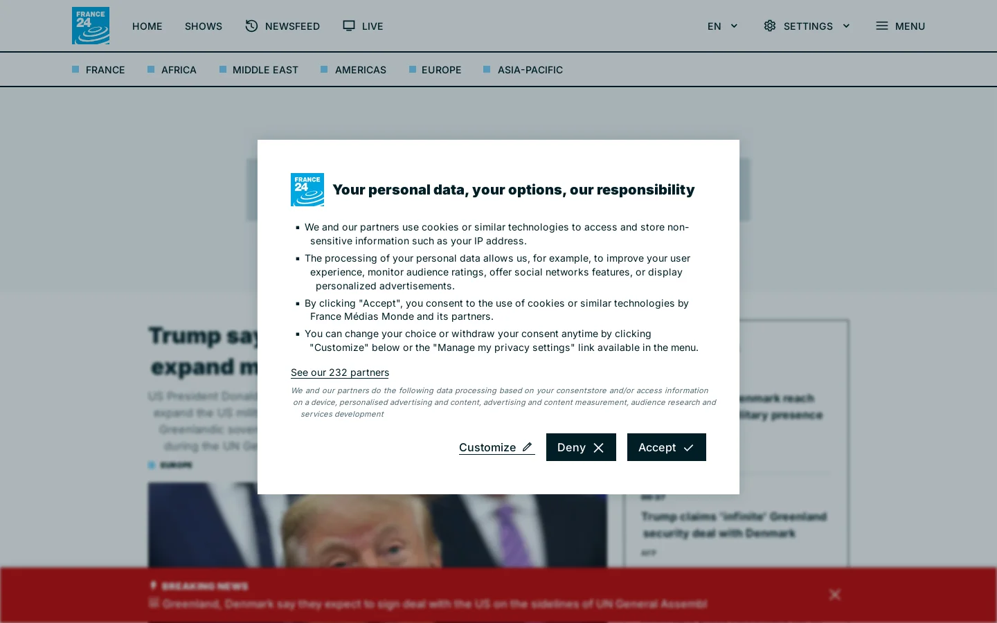 France 24 Homepage screenshot
