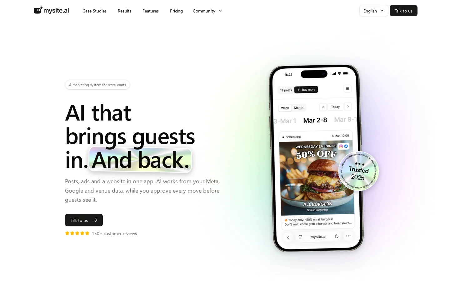 mysite.ai Homepage screenshot