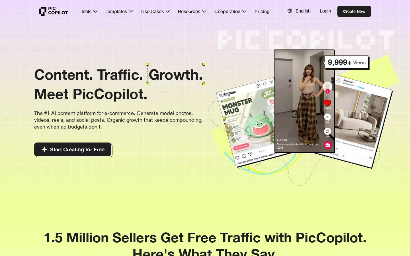 PicCopilot Homepage screenshot