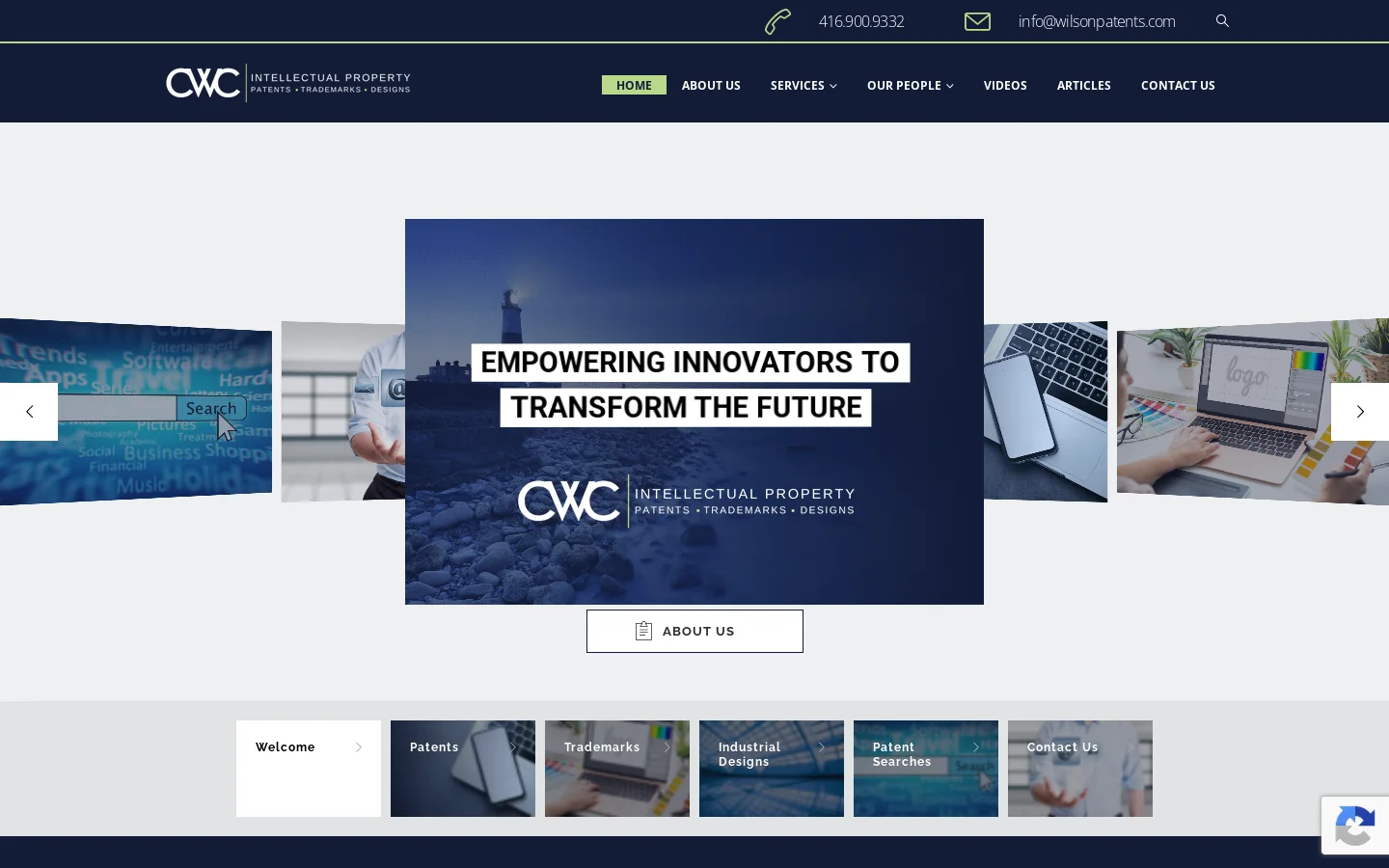 Craig Wilson and Company Inc. | Patent & Trademark Agents Homepage screenshot