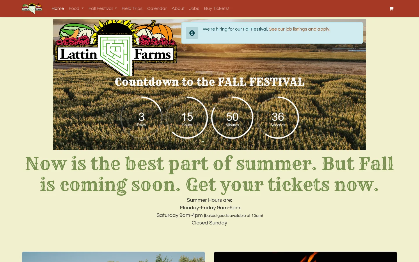 Lattin Farms Homepage screenshot