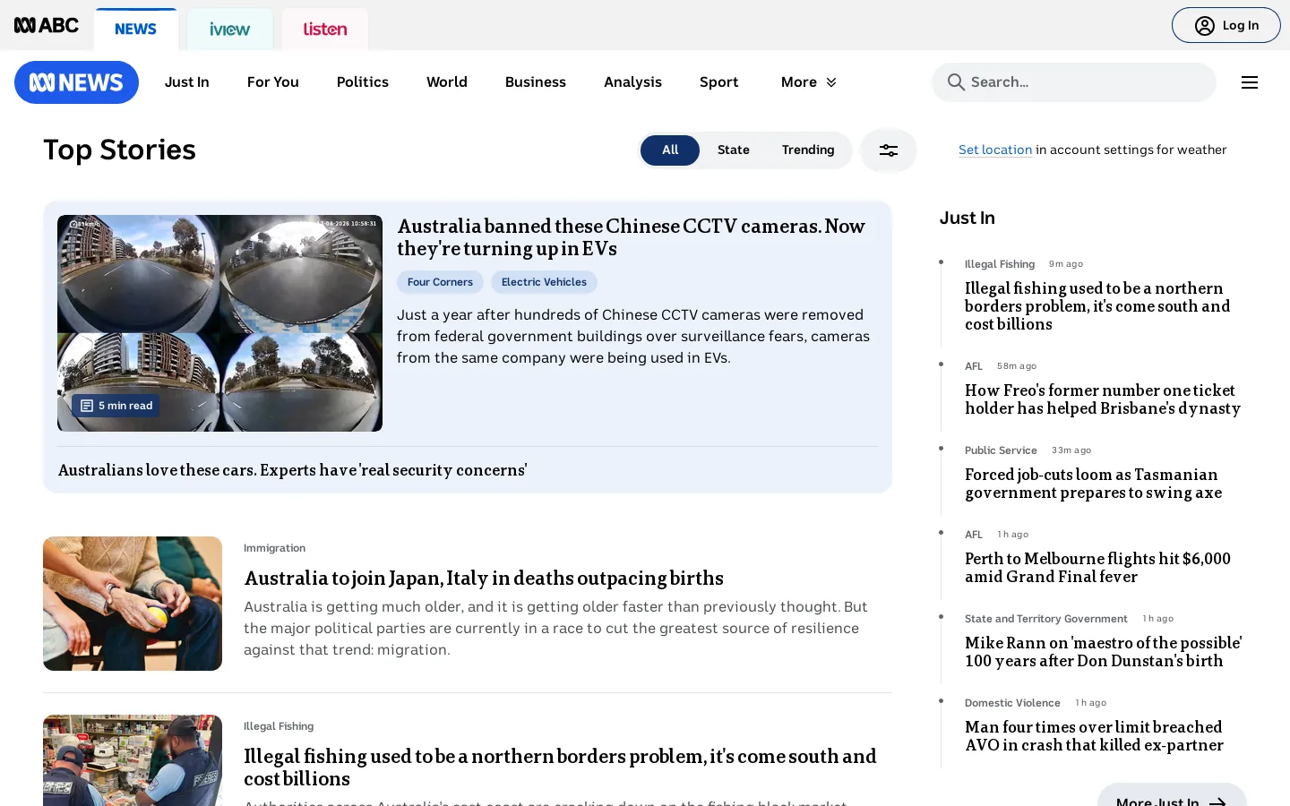 ABC News & Headlines Homepage screenshot