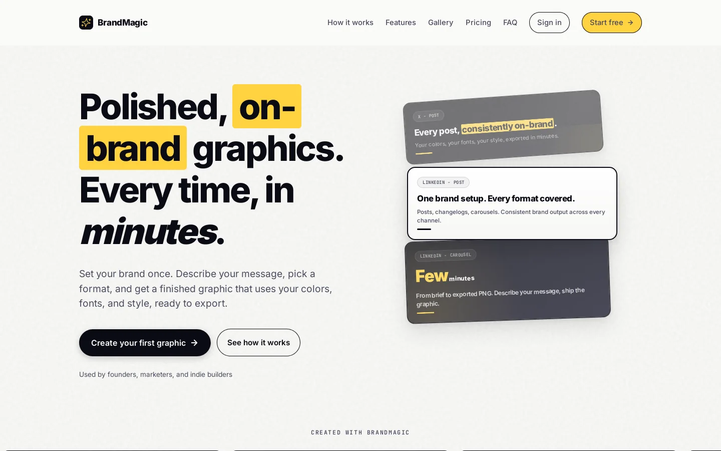 BrandMagic - On-Brand Graphics in Minutes Homepage screenshot