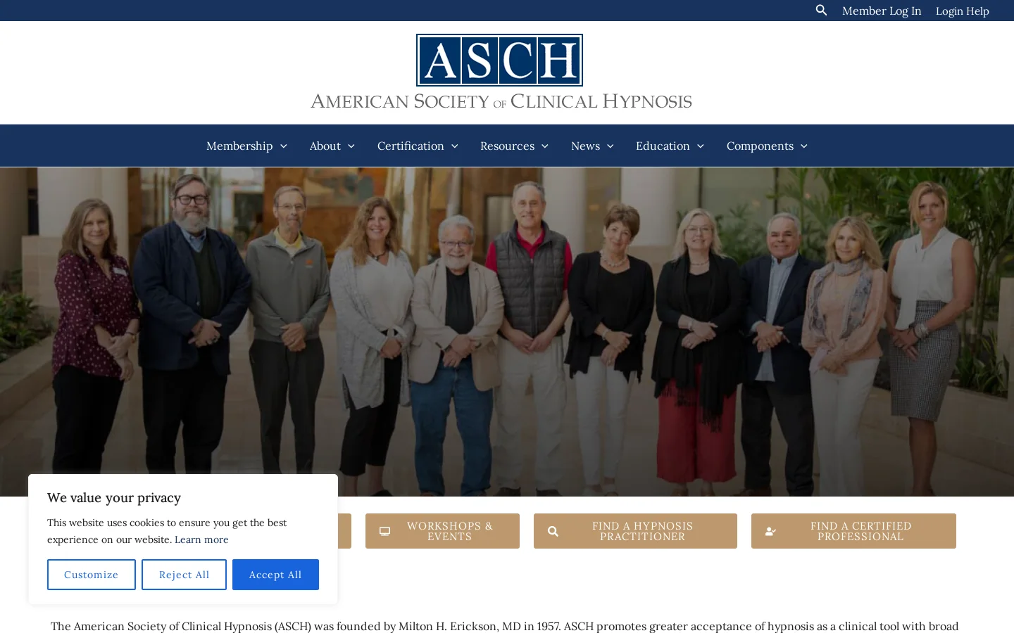 ASCH Homepage screenshot