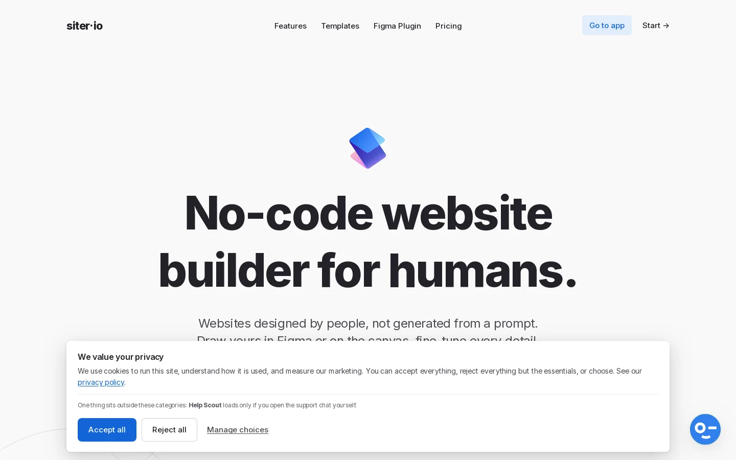 Siter.io Homepage screenshot