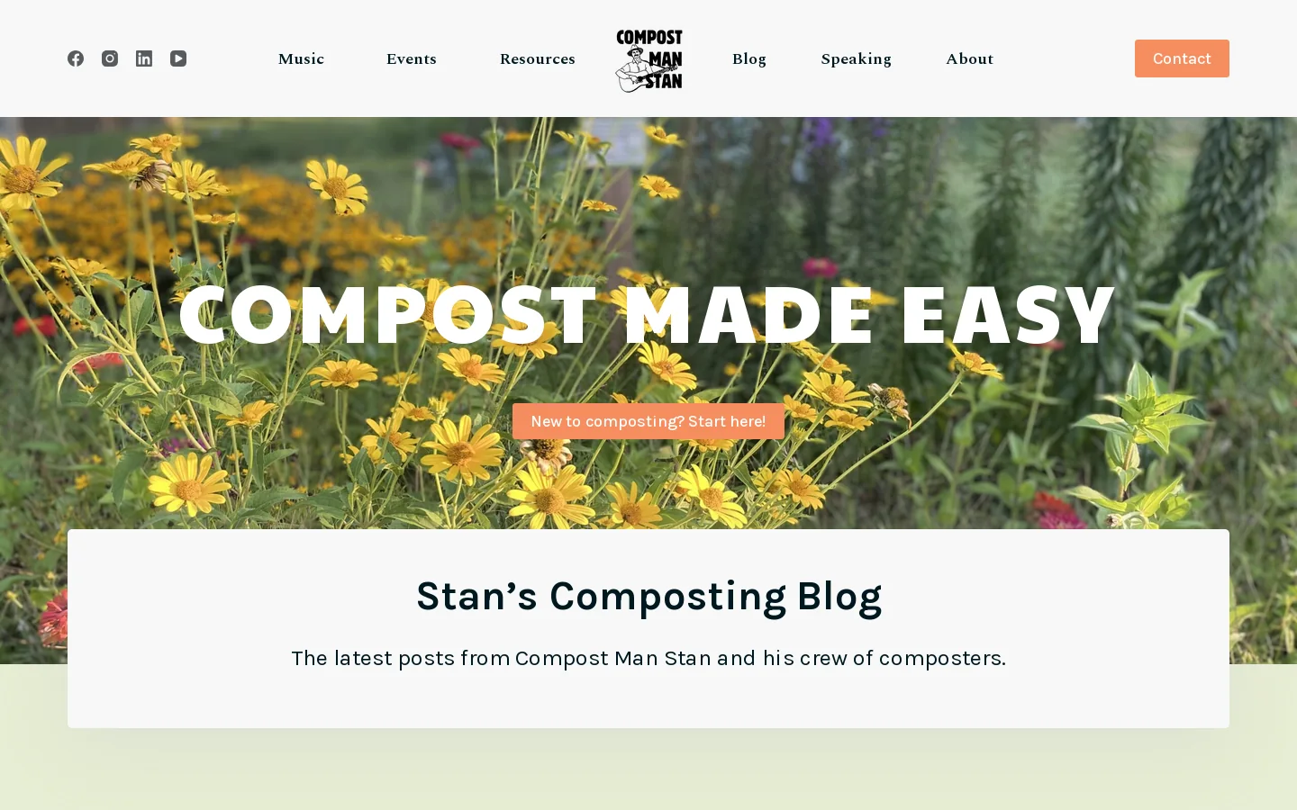 Home of Compost Man Stan | Composting Education & Eco-Music Homepage screenshot