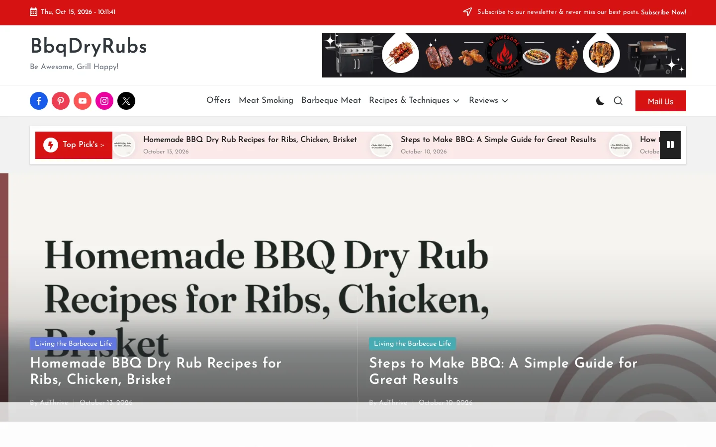 BbqDryRubs Homepage screenshot