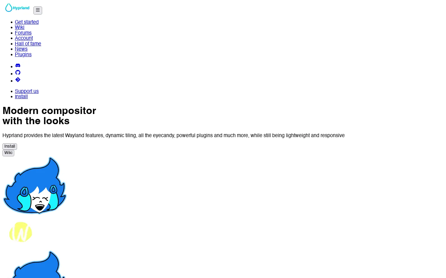 Hyprland Homepage screenshot