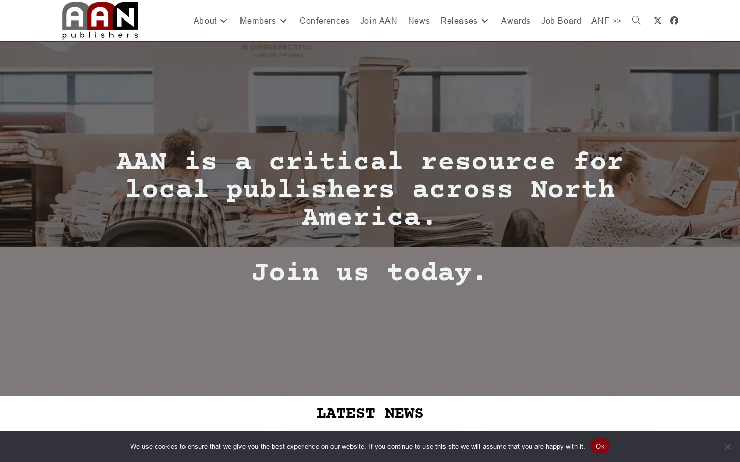 AAN Publishers (AAN) Homepage screenshot