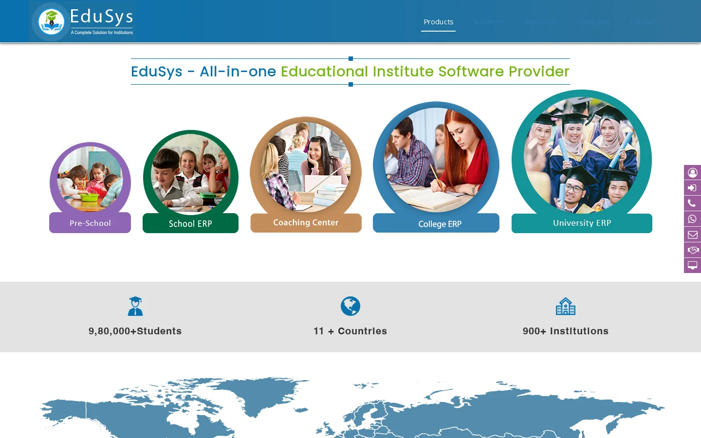EduSys - #1 Global Education ERP & Analytical Suite Homepage screenshot