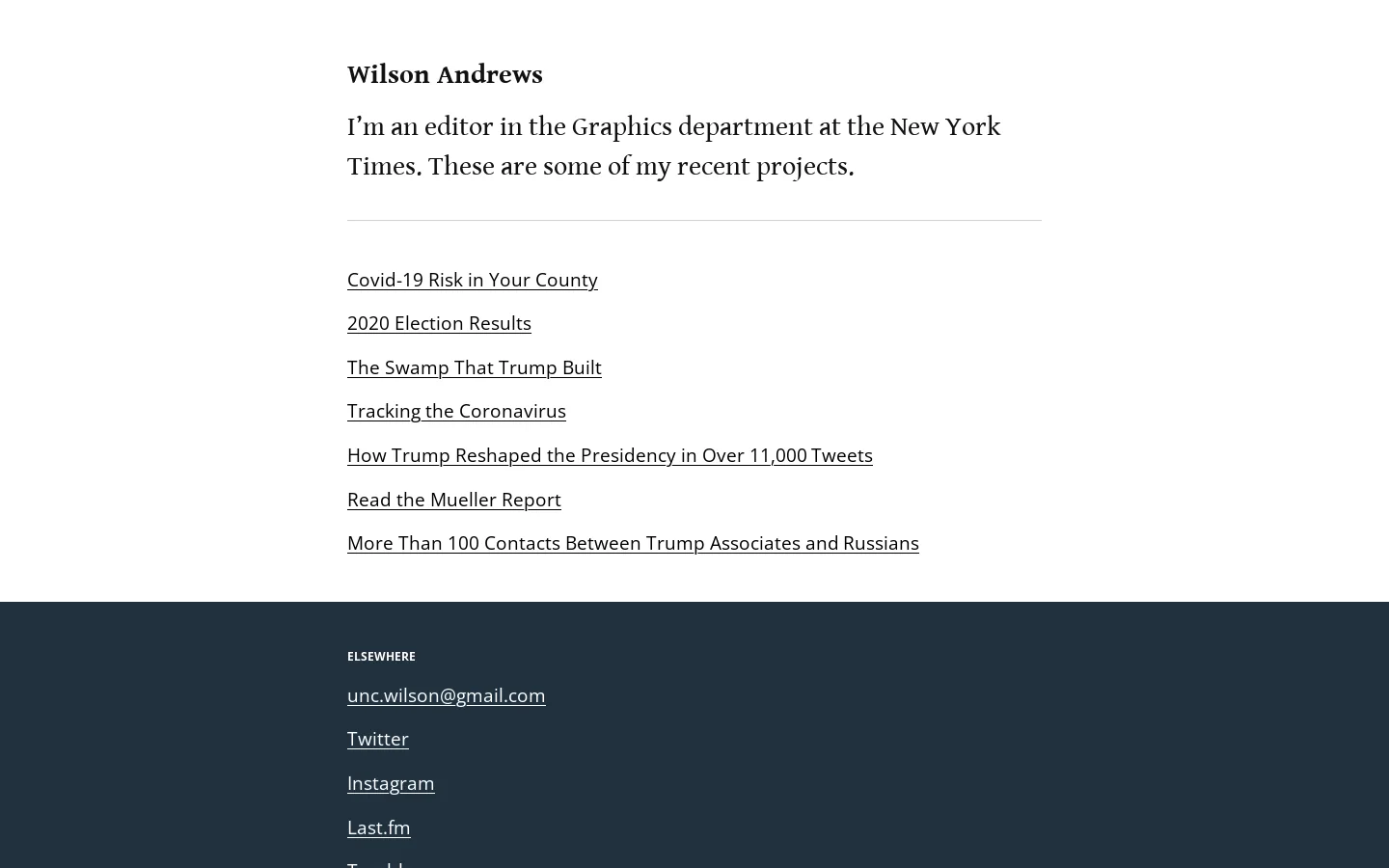 Wilson Andrews — Graphics and Design Homepage screenshot