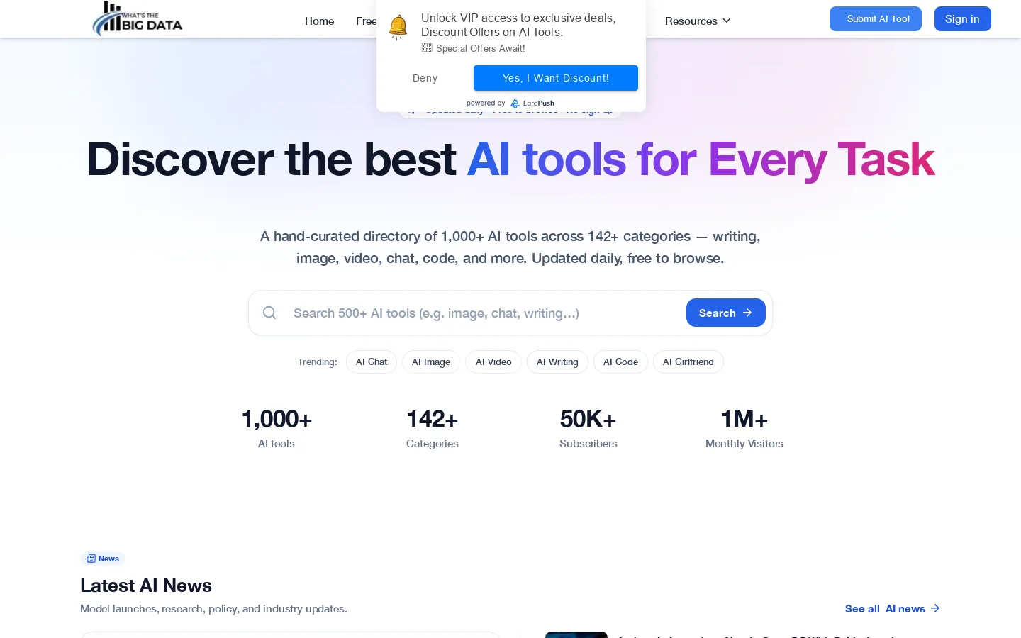 Whats the Big Data Homepage screenshot