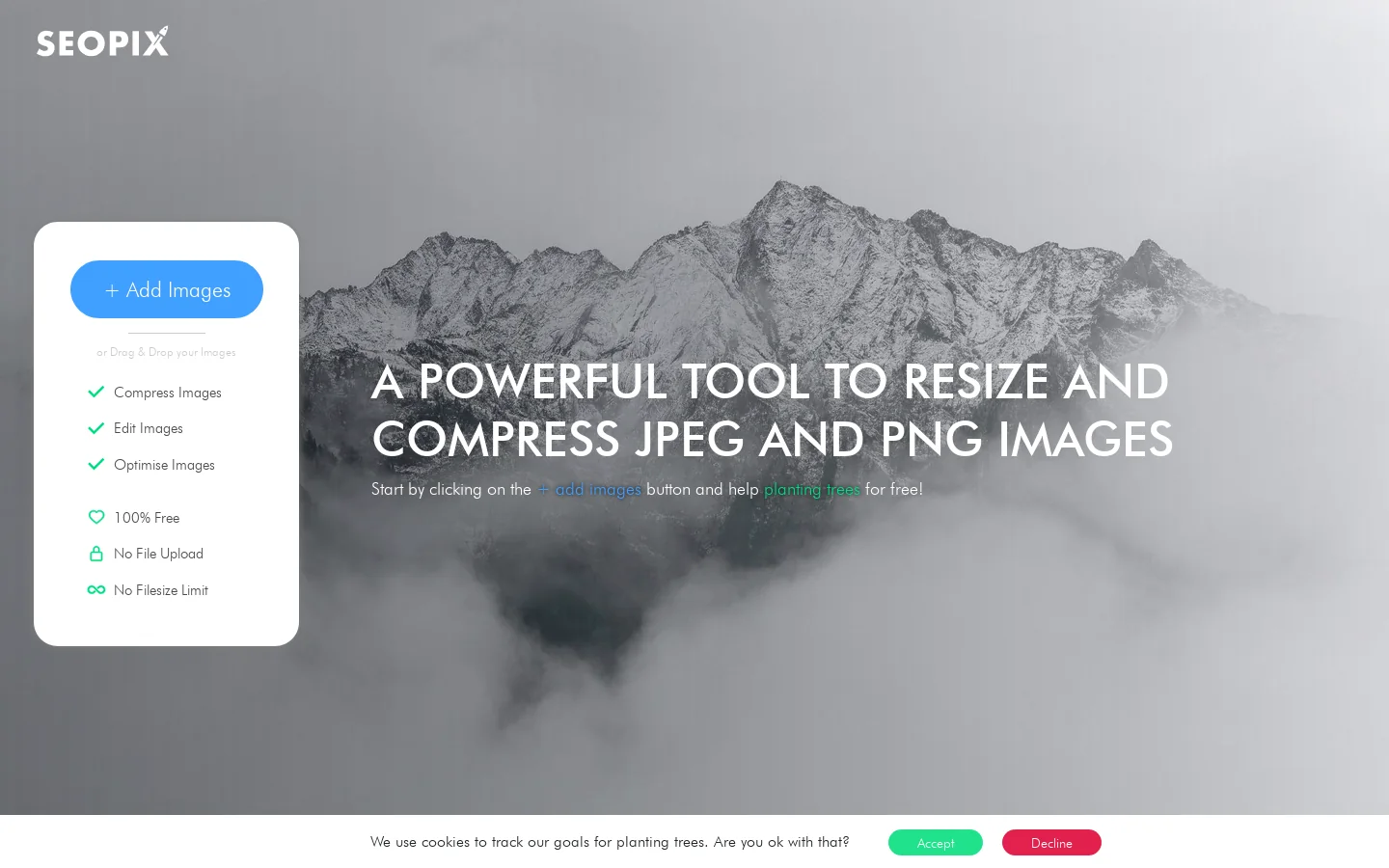 SEOPIX Homepage screenshot