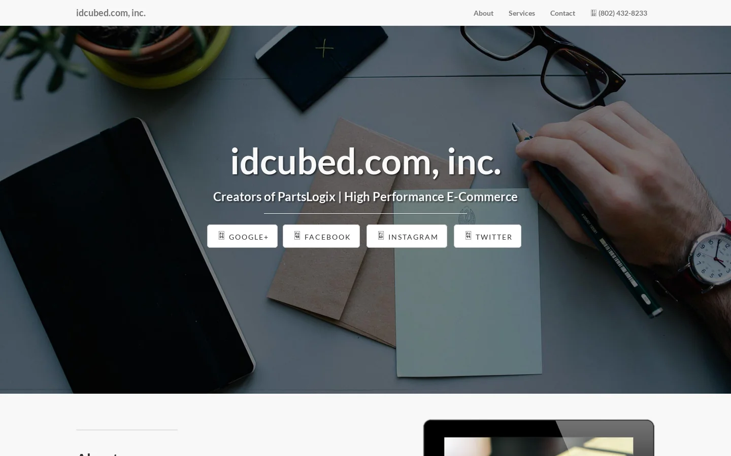idcubed.com, inc Homepage screenshot