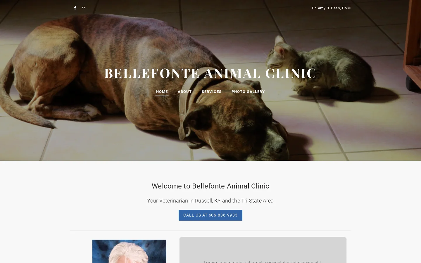BELLEFONTE ANIMAL CLINIC - Bellefonte Animal Clinic Homepage screenshot