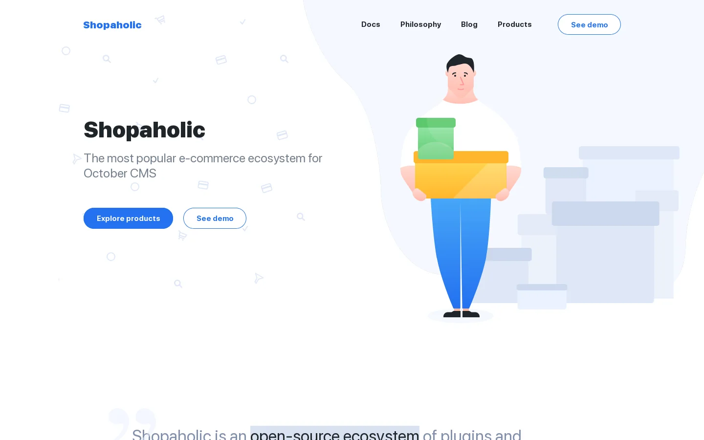 Shopaholic Homepage screenshot