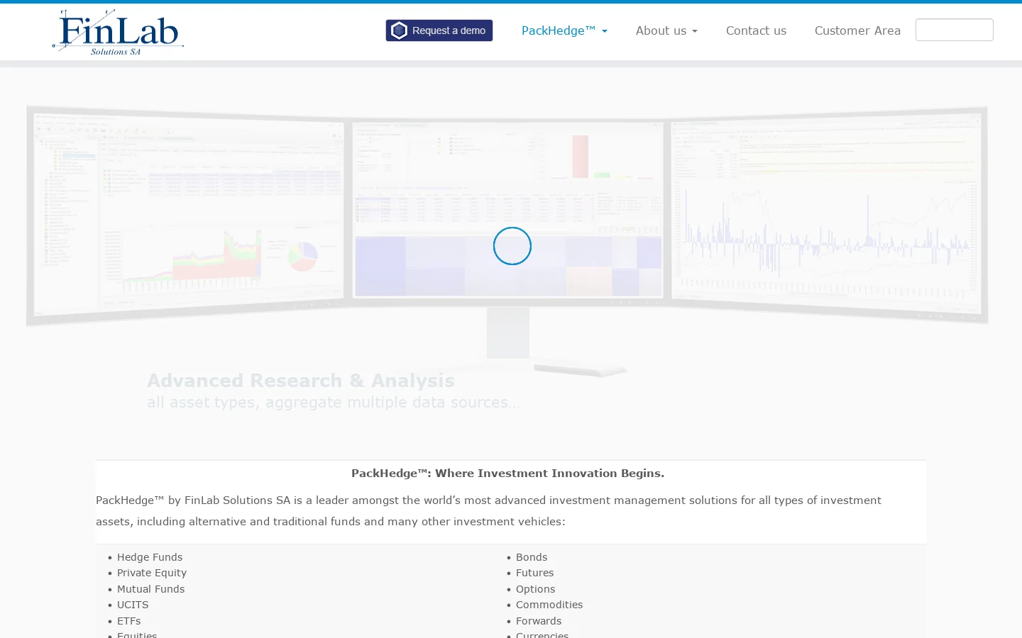 PackHedge™ | Fund, Hedge Fund & Private Equity Solution Homepage screenshot